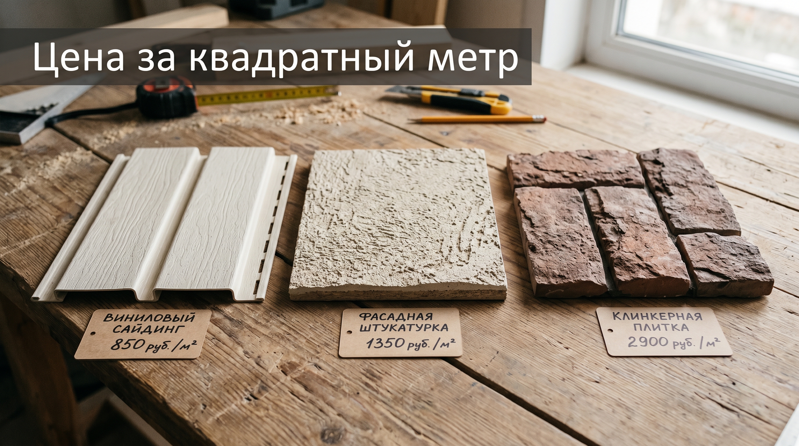 Сравнение цены сайдинга, штукатурки и клинкера за квадратный метр
