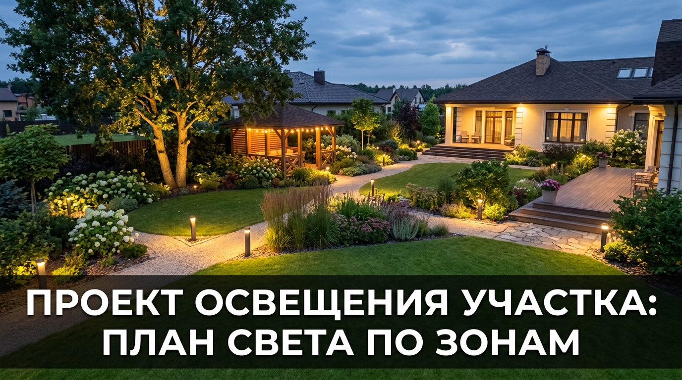 Проект освещения участка: план света по зонам