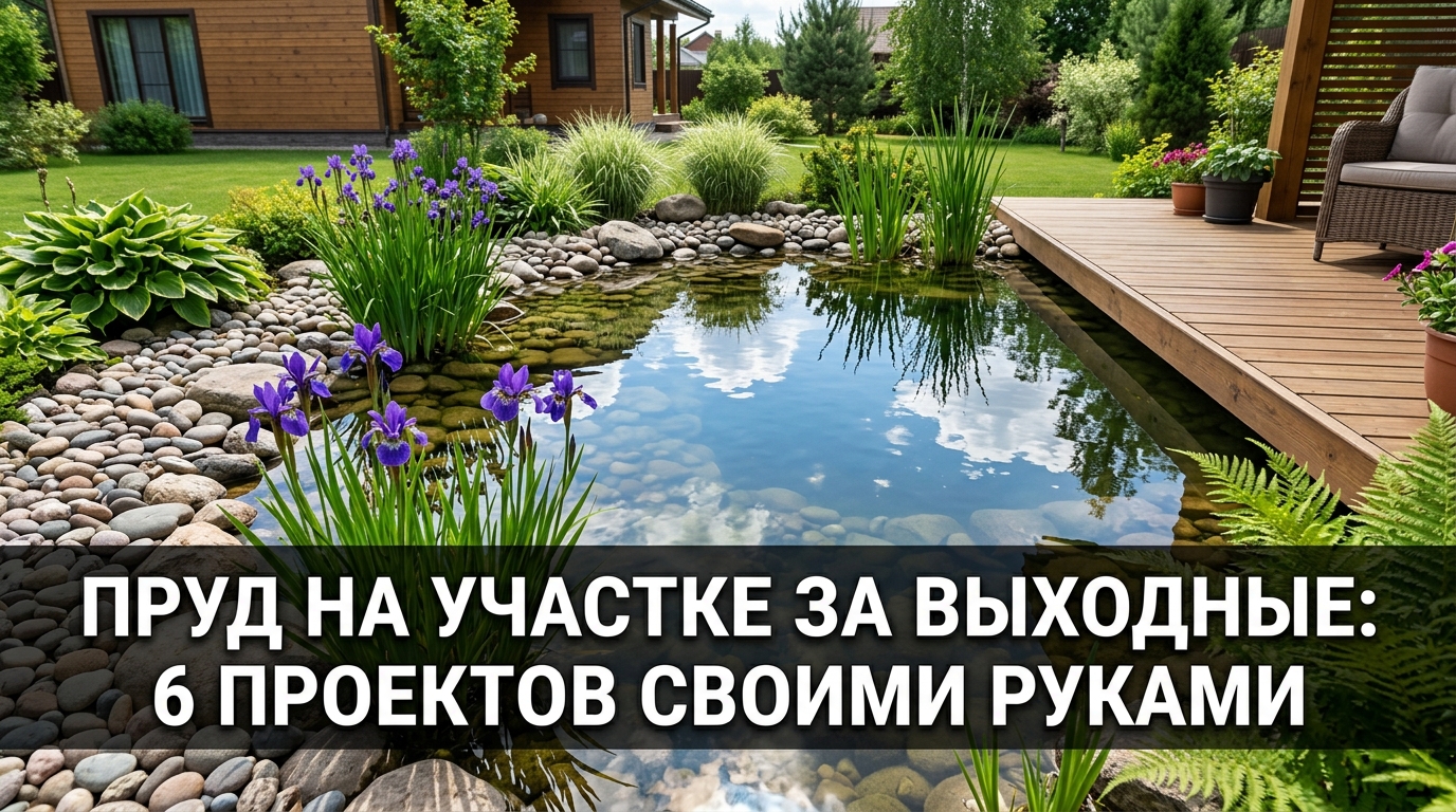 Пруд на участке за выходные: 6 проектов своими руками