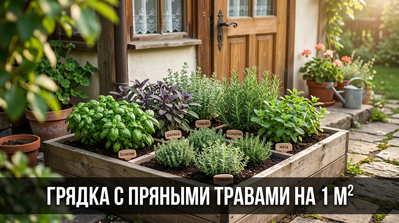 Грядка с пряными травами на 1 м²