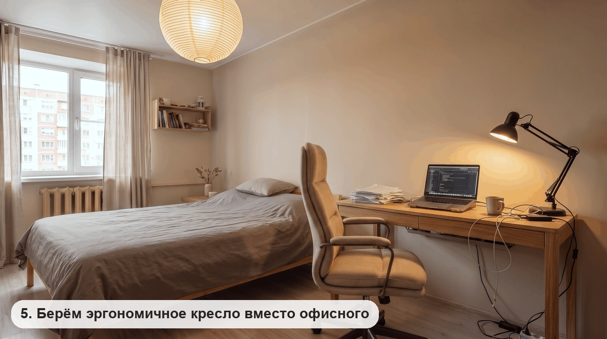 Эргономичное кресло в мягкой ткани овсяного цвета с высокой спинкой и подлокотниками
