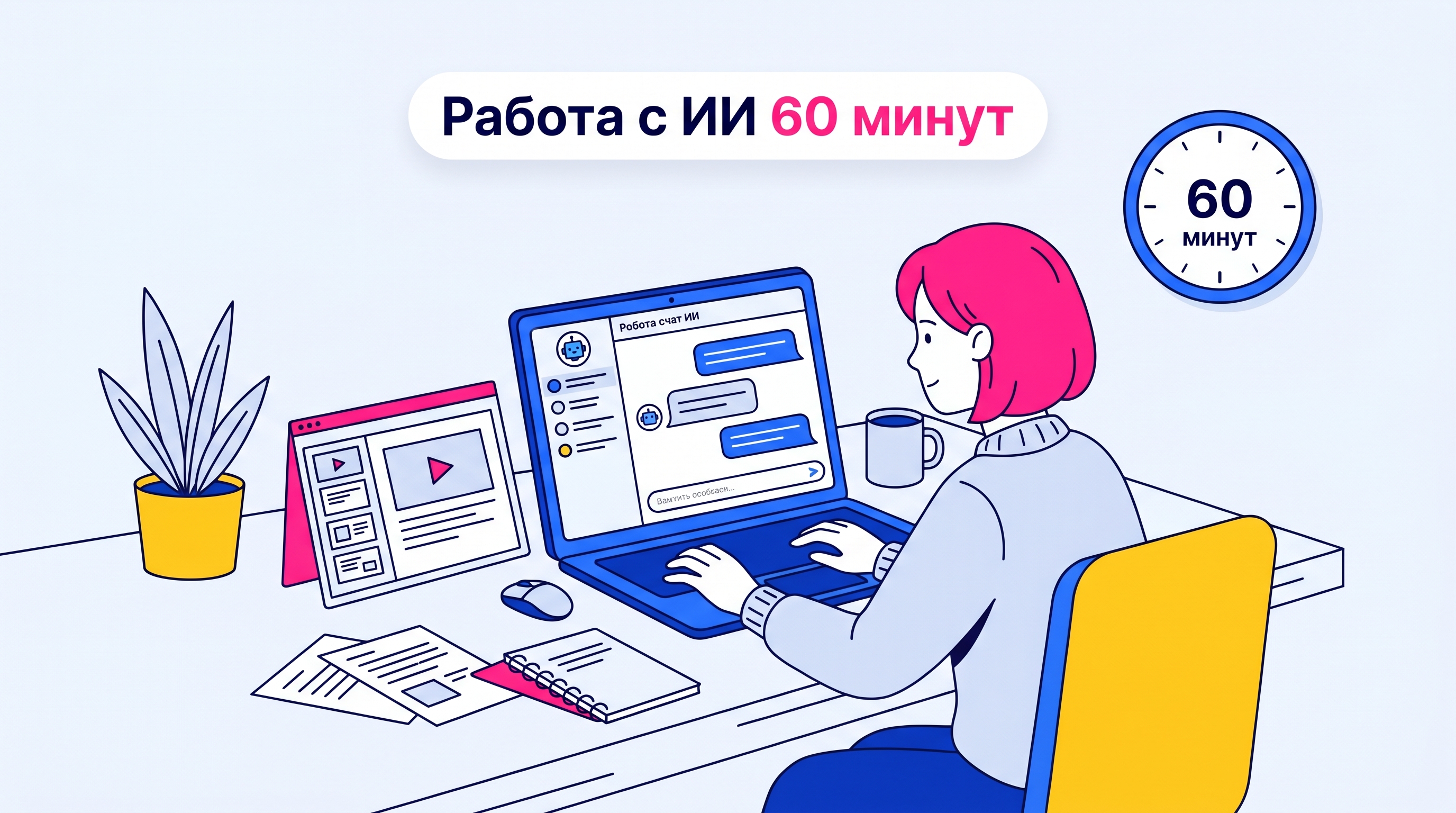 Работа с чат-ботом ИИ для структуры презентации