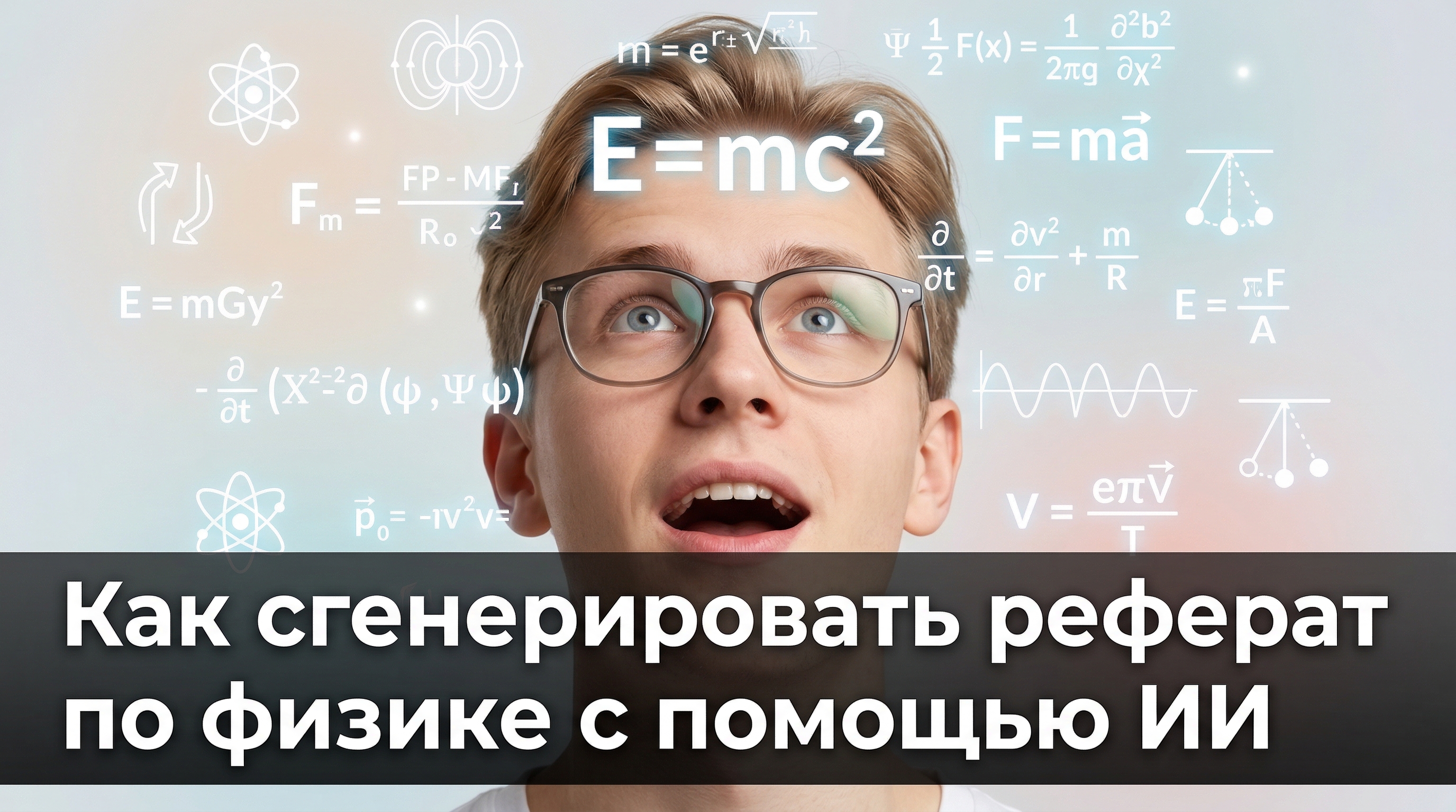 Как сгенерировать реферат по физике с помощью ИИ — студент среди формул