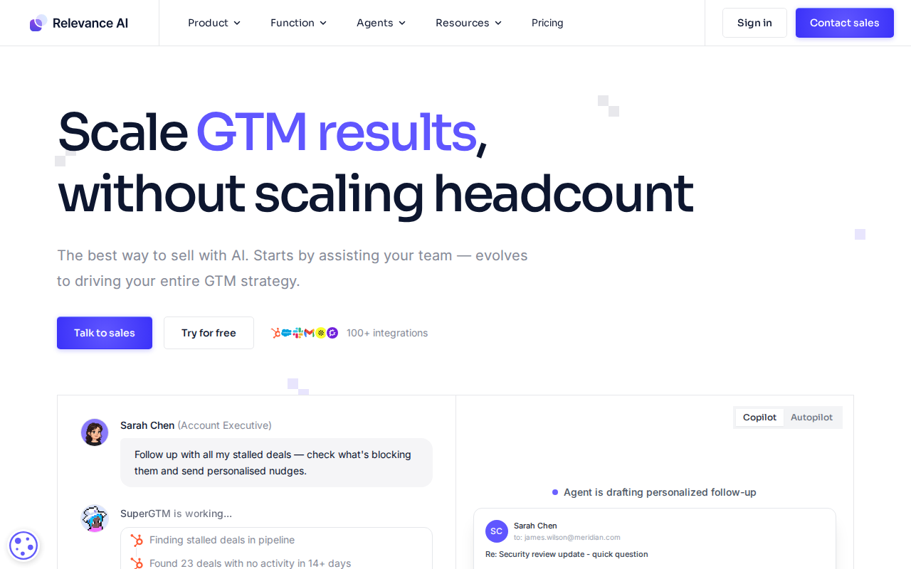 Скриншот платформы Relevance AI — конструктор ИИ-сотрудников
