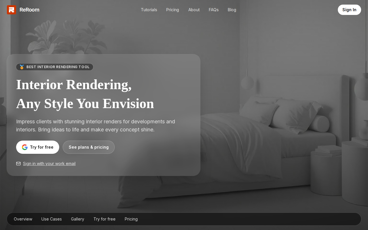 Скриншот сервиса ReRoom AI — нейросеть для дизайна интерьера