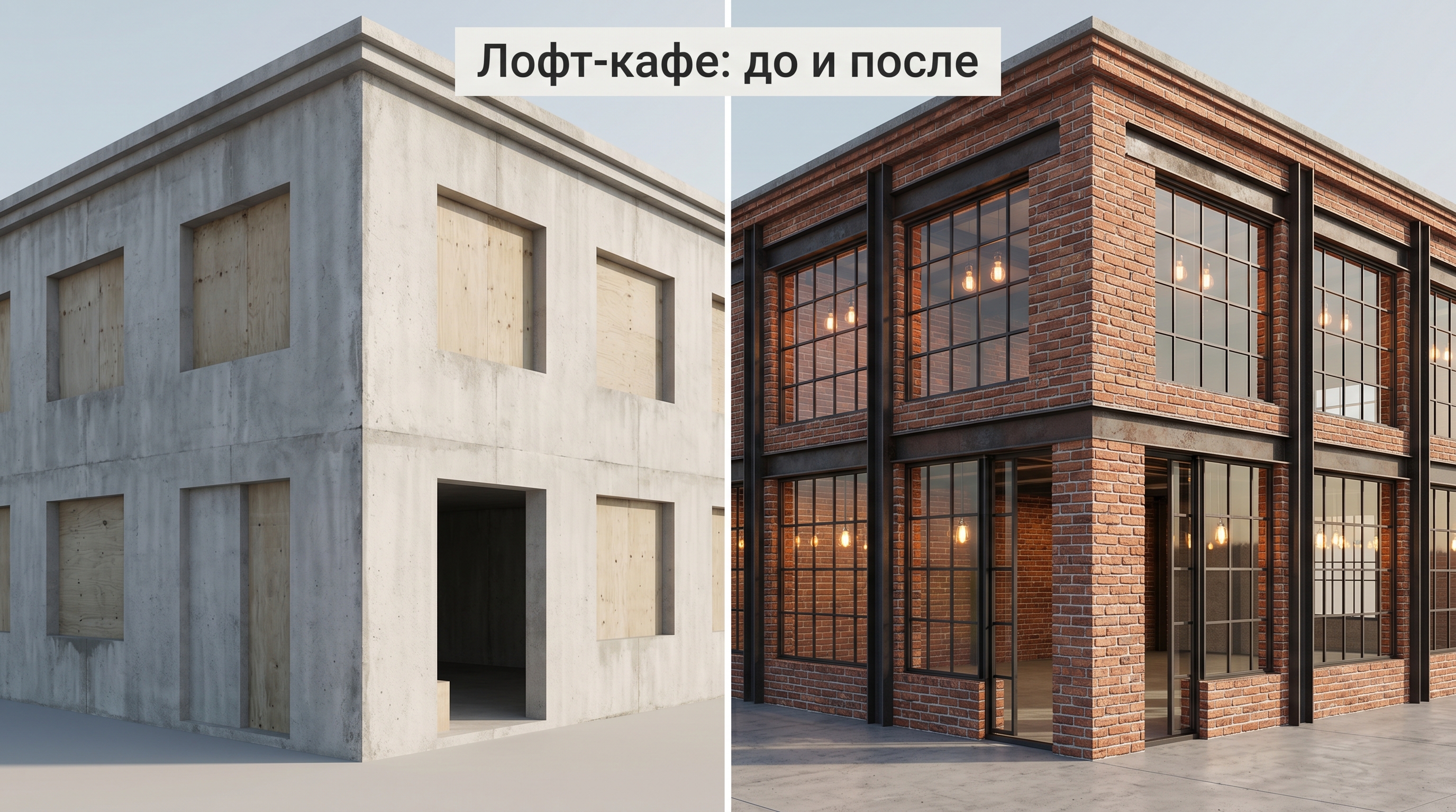 Лофт-кафе: до и после реконструкции