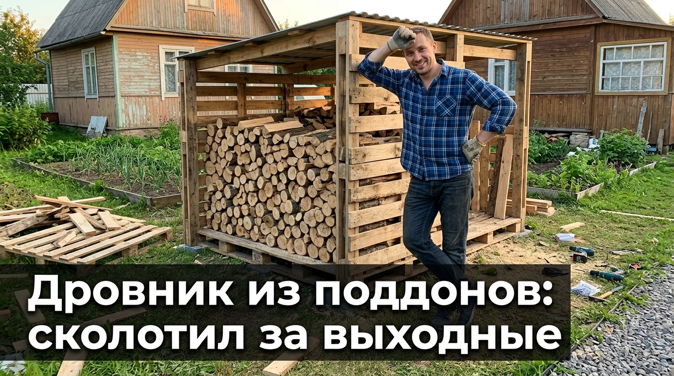 Дровник из поддонов: сколотил за выходные, соседи в шоке