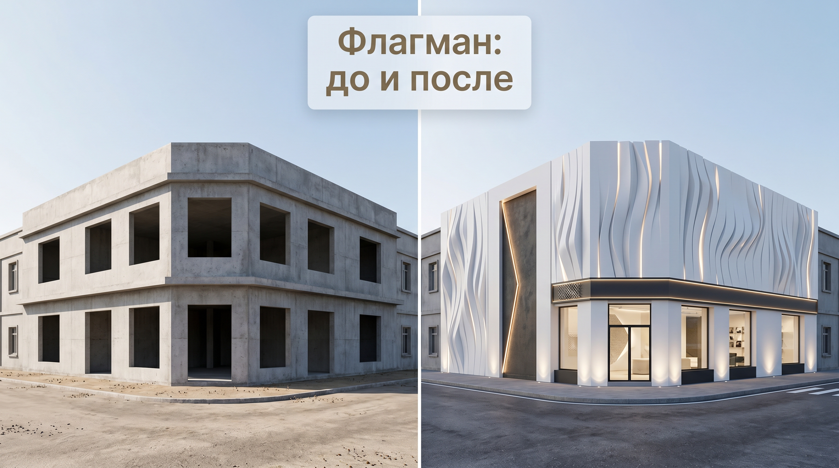 Флагманский шоурум до и после
