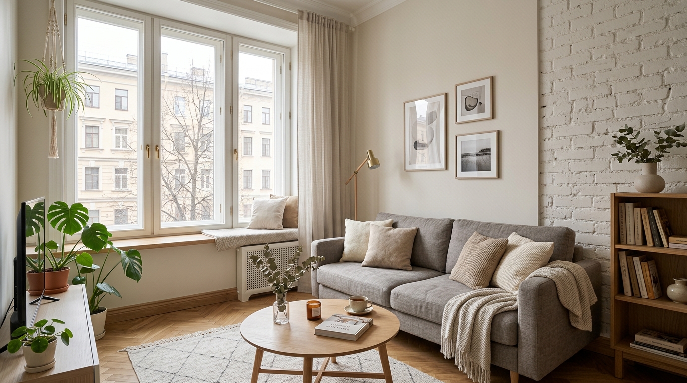 Пример дизайна гостиной от RoomGPT