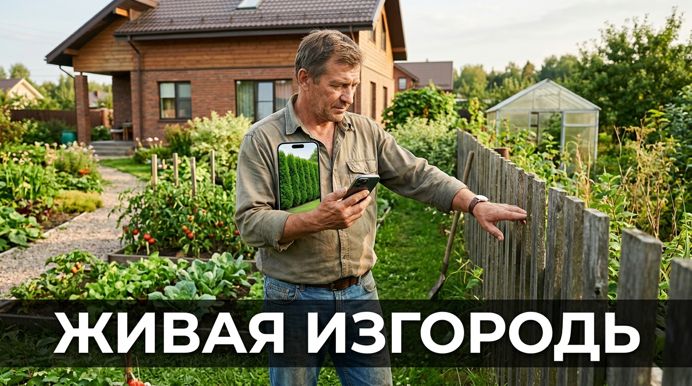 Живая изгородь вместо забора: примерил варианты на фото участка, прежде чем сажать