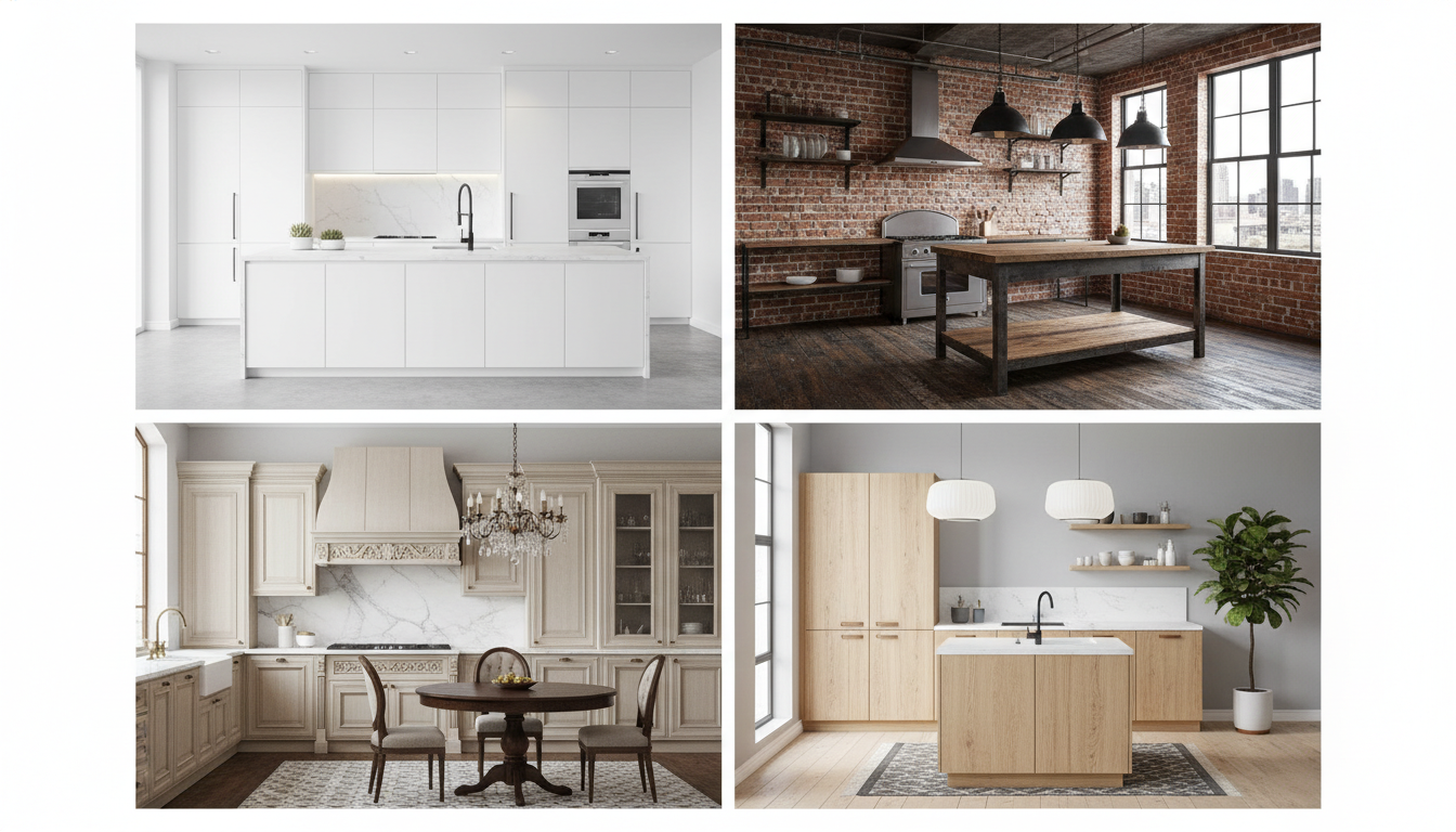 Четыре стиля кухни: минимализм, лофт, классика, сканди