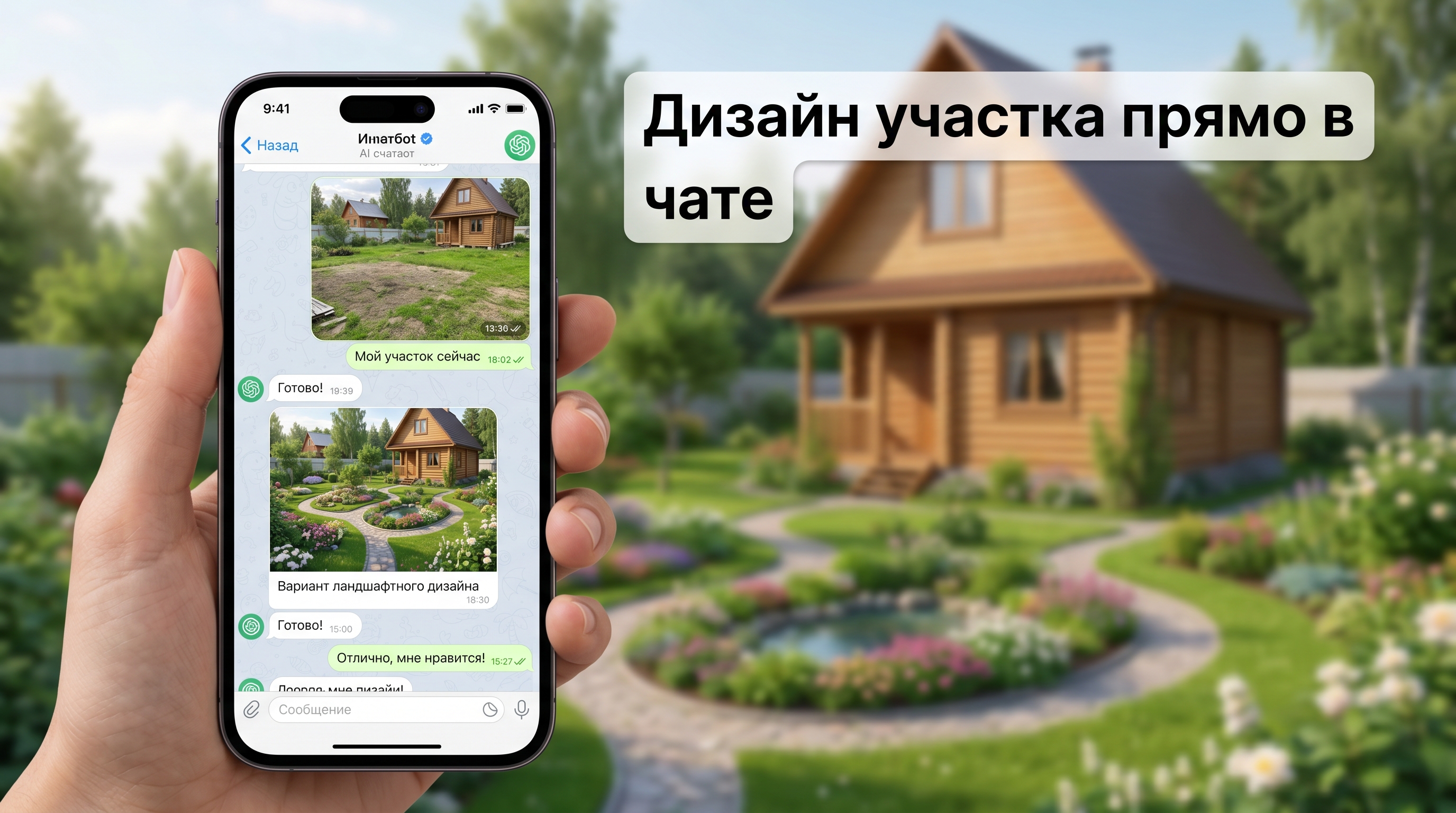 Дизайн участка через бота в мессенджере