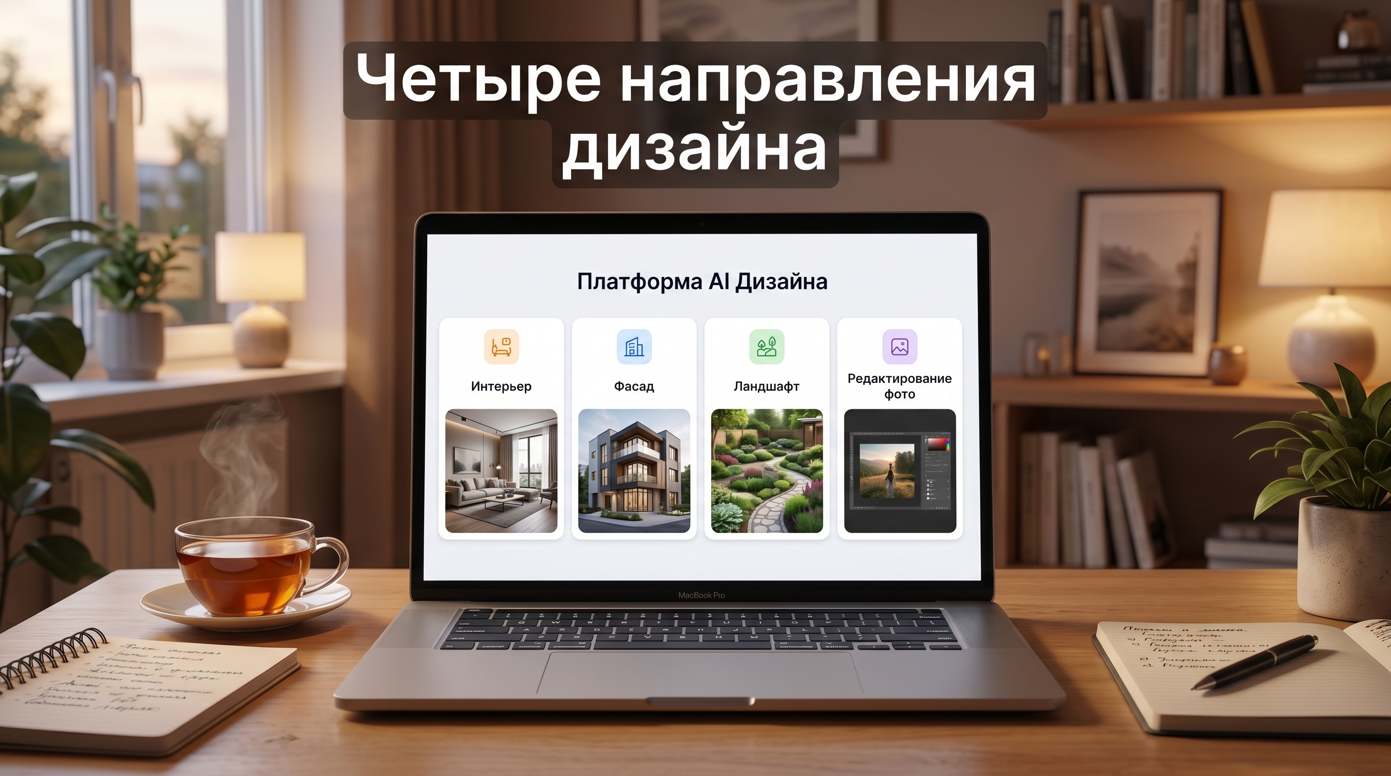 Платформа с четырьмя направлениями ИИ-дизайна