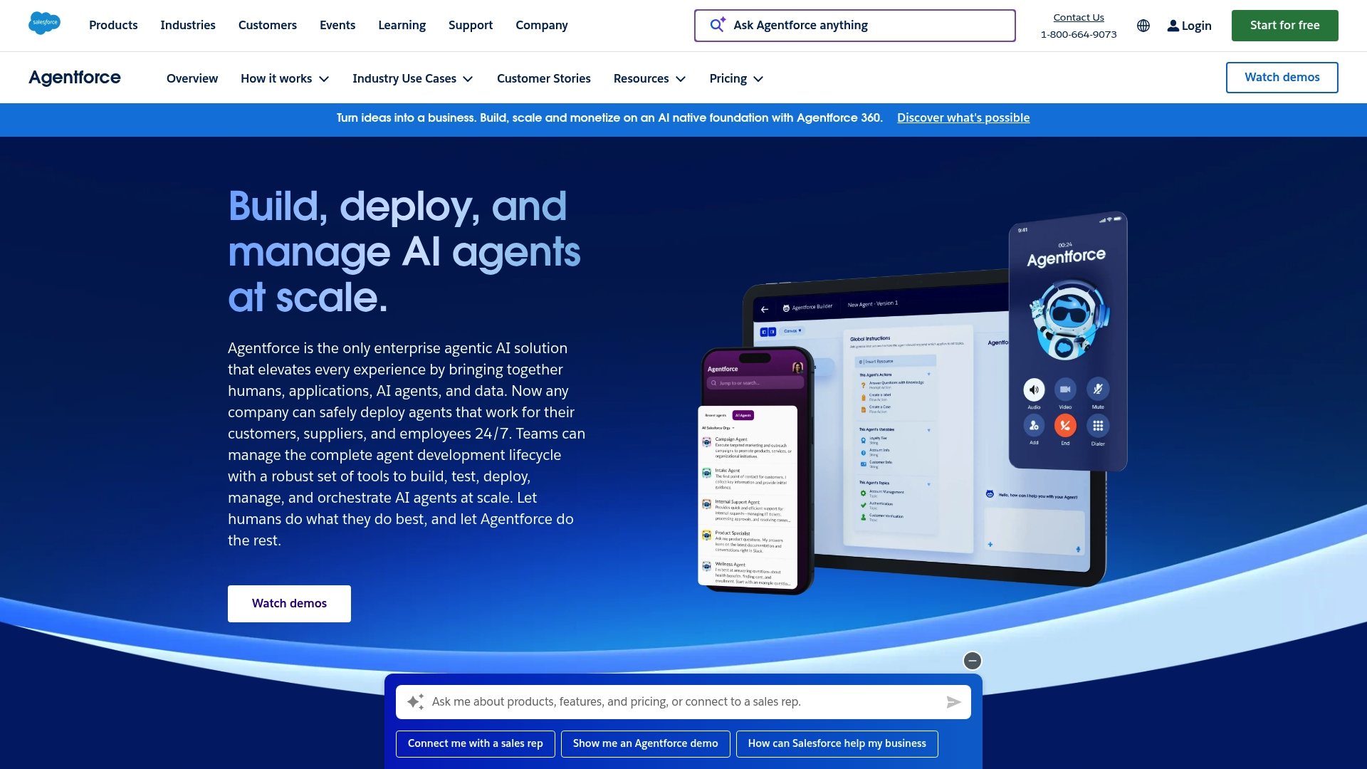 Скриншот Salesforce Agentforce — ИИ-агенты для продаж и поддержки