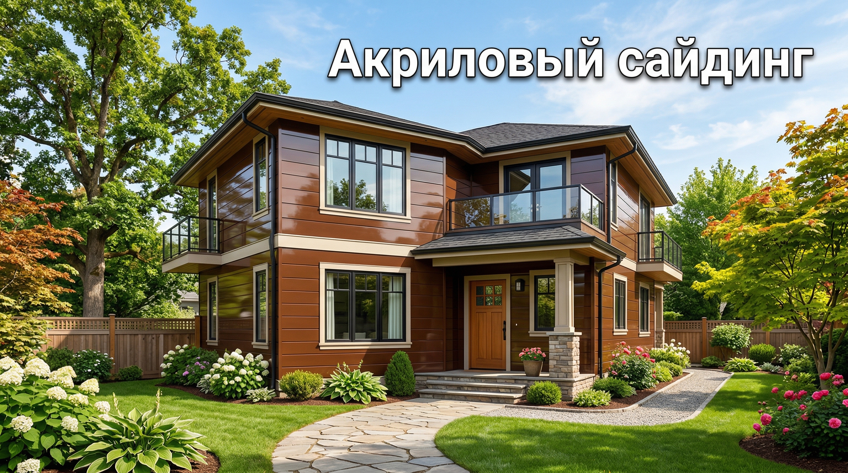Дом с акриловым сайдингом шоколадного цвета — насыщенная отделка фасада