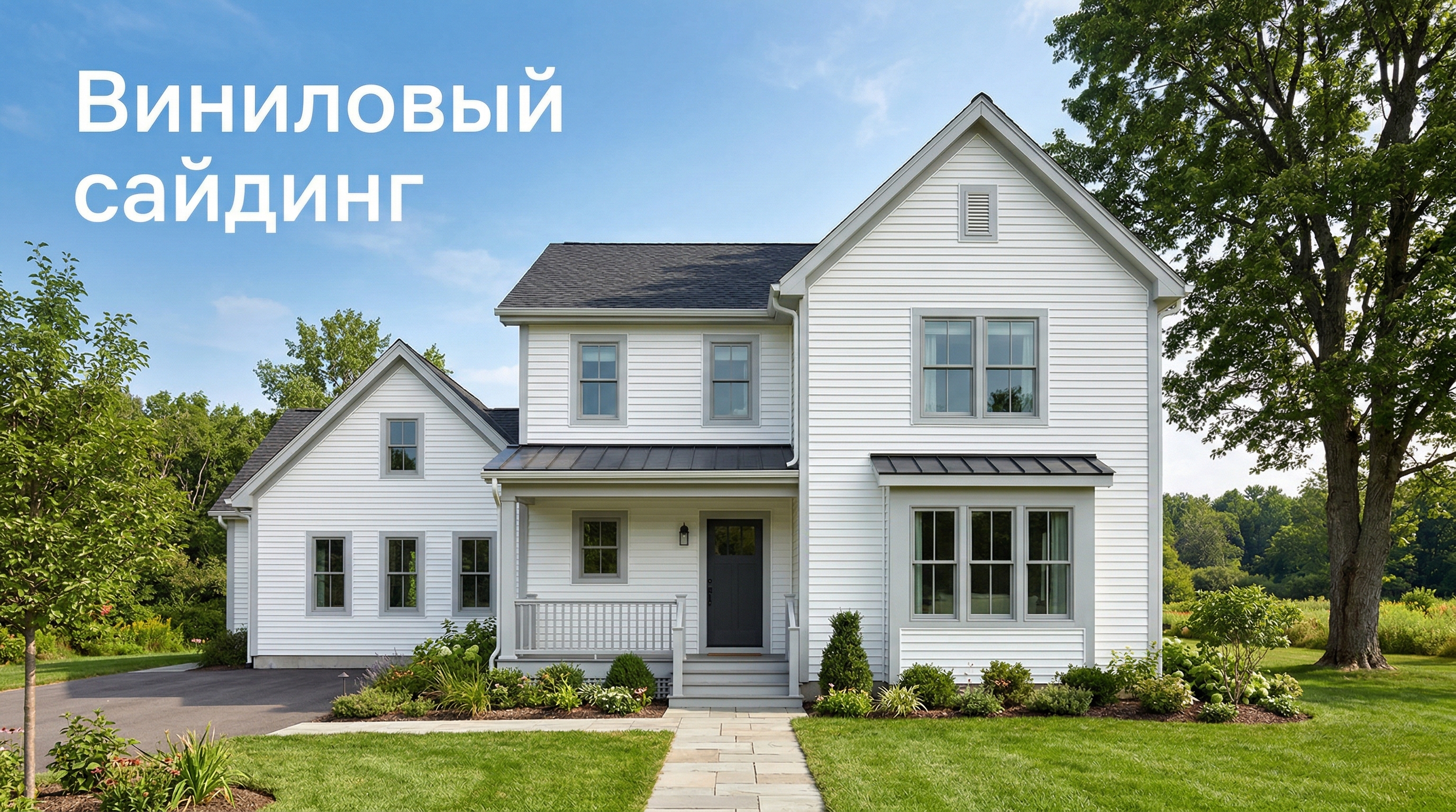 Дом с виниловым сайдингом белого цвета — наружная отделка фасада