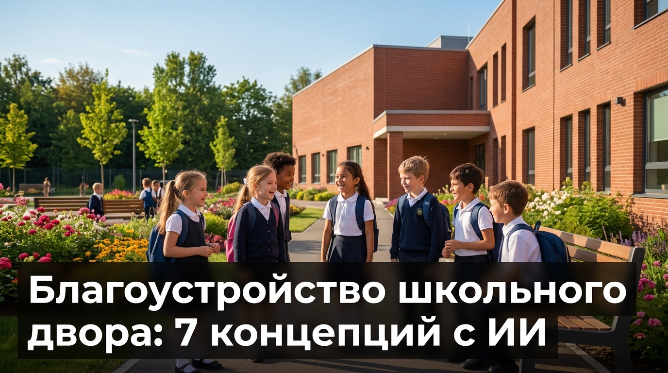 Благоустройство школьного двора: 7 концепций с ИИ