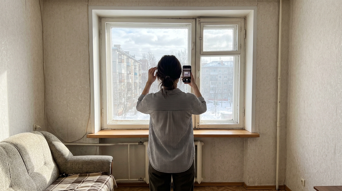 Как правильно сфотографировать окно для примерки штор в нейросети