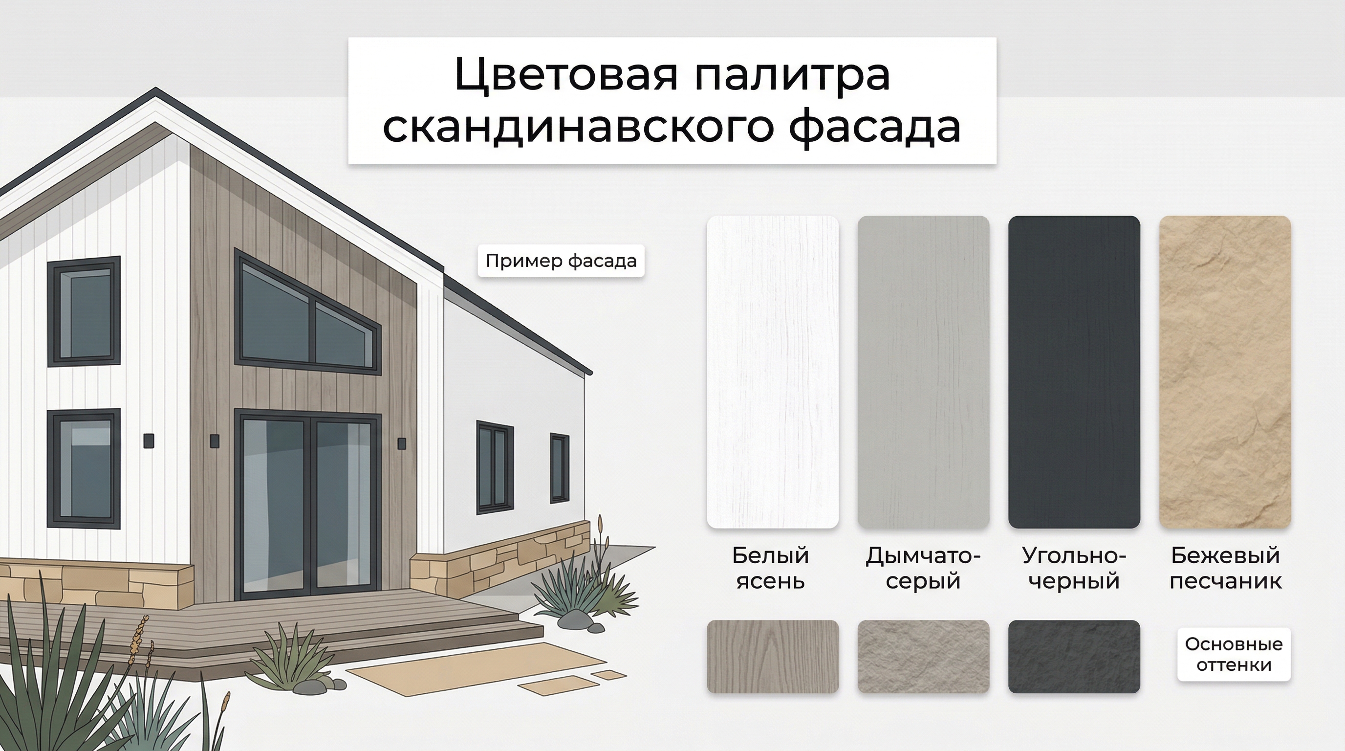 Цветовая палитра скандинавского фасада