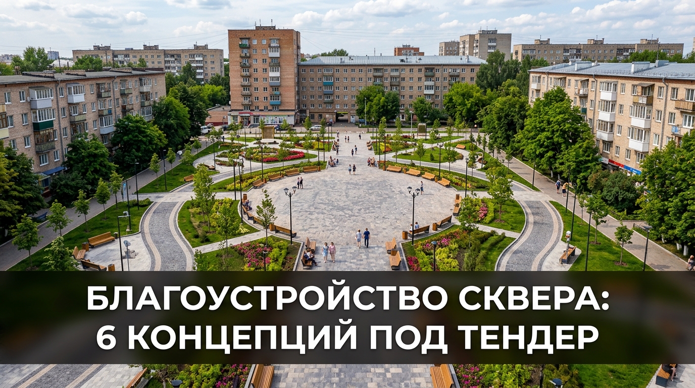 Благоустройство сквера: 6 концепций под тендер