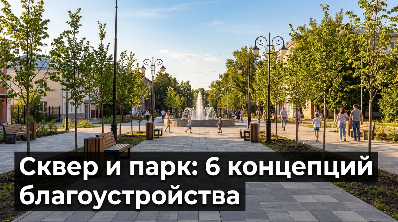 Сквер и парк: 6 концепций благоустройства