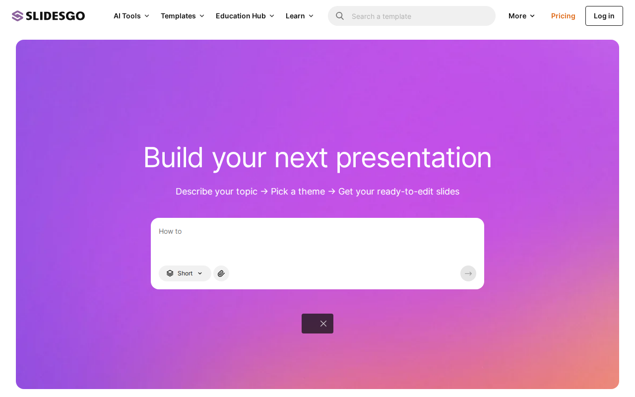 Скриншот SlidesGo — AI Presentation Maker