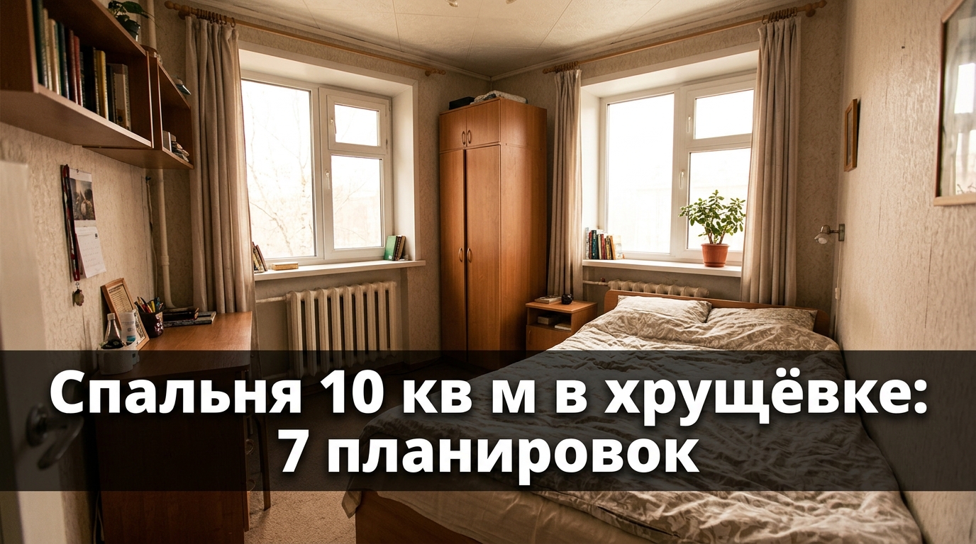 Спальня 10 кв м в хрущёвке: 7 планировок