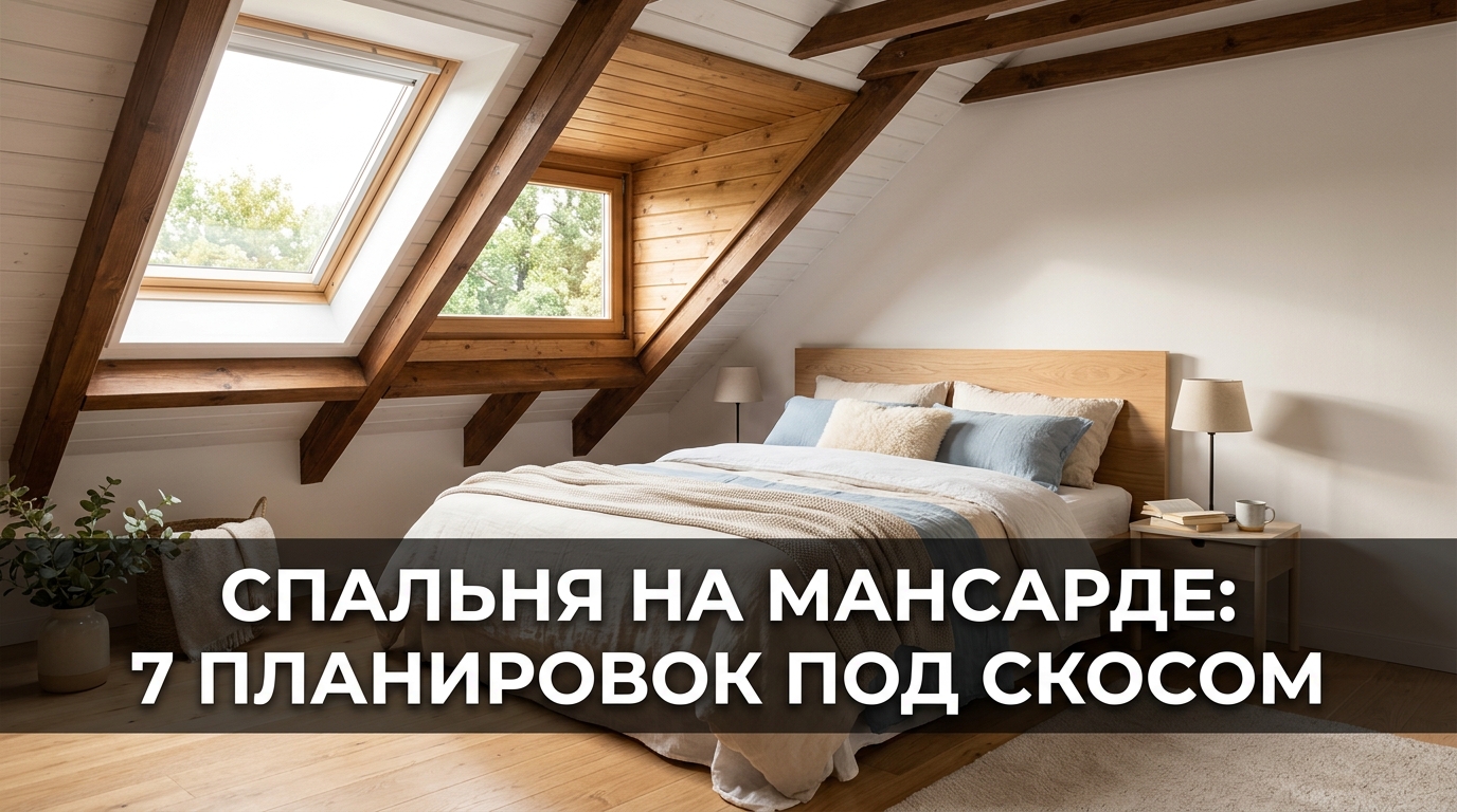 Спальня на мансарде: 7 планировок под скошенным потолком