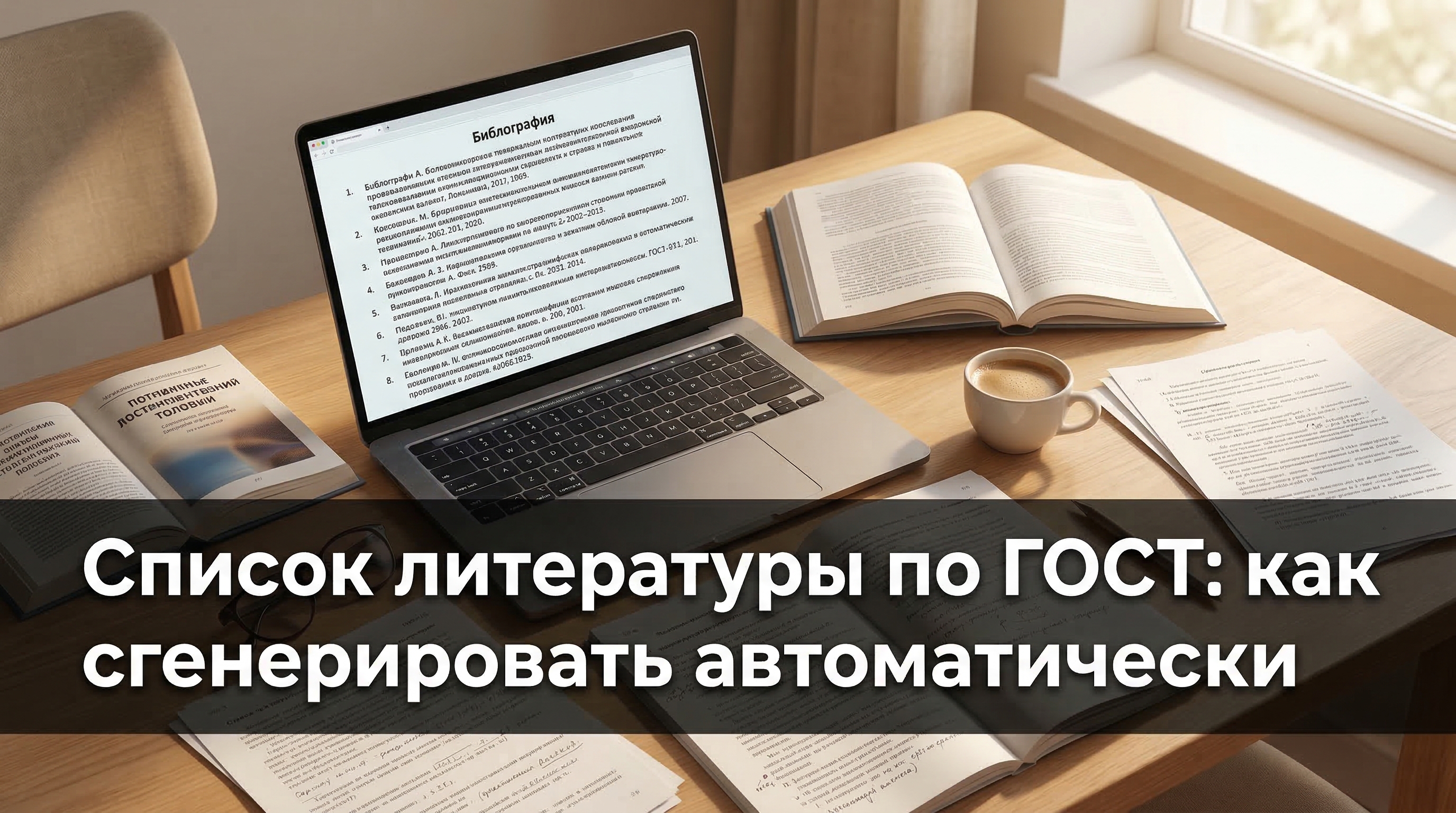 Список литературы по ГОСТ: как сгенерировать автоматически — ноутбук с библиографией на рабочем столе