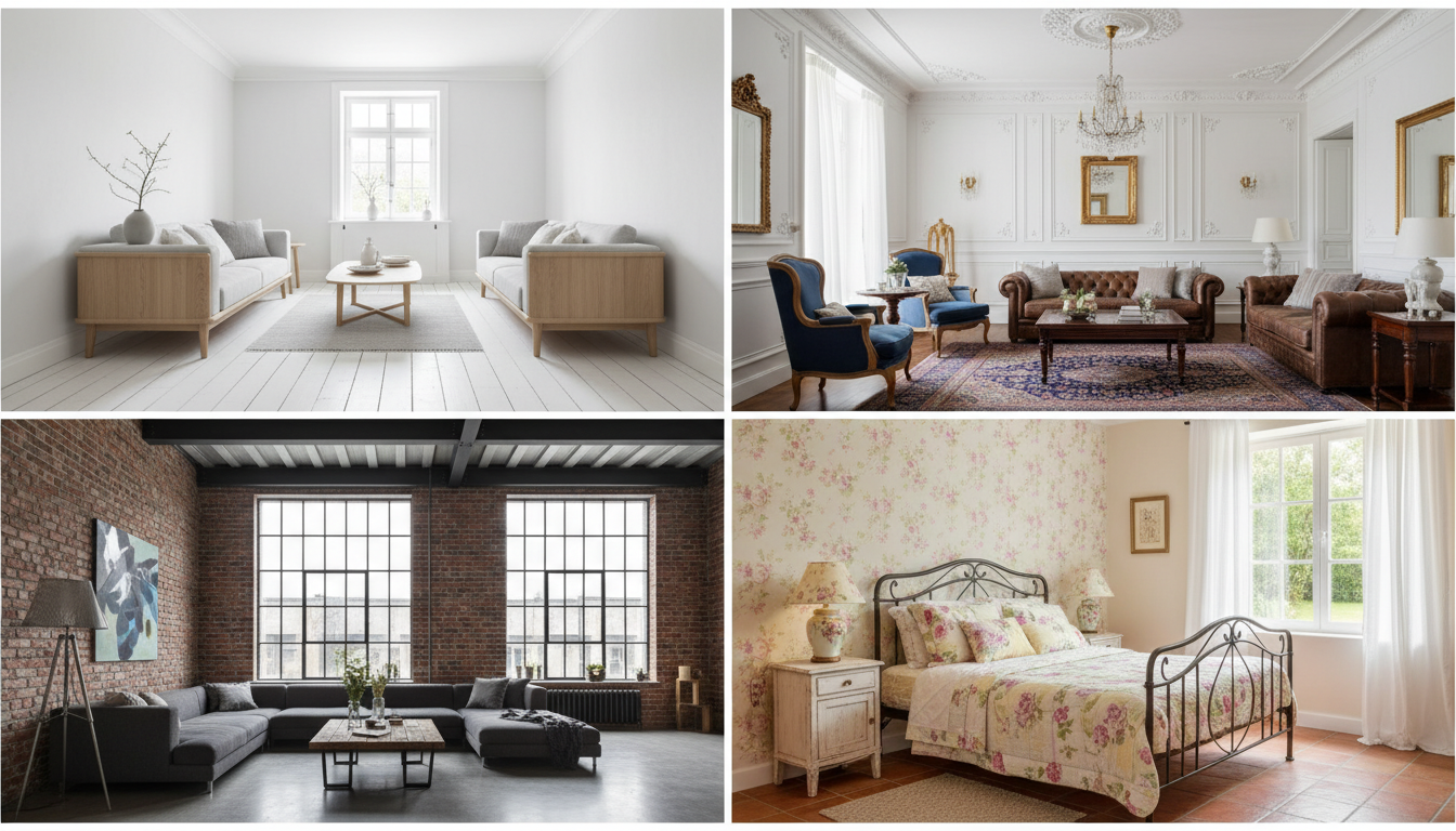 Четыре стиля интерьера для частного дома: скандинавский, классика, лофт и прованс