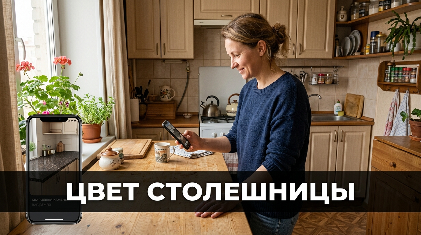 Цвет столешницы для кухни: примерил сочетания на фото до заказа