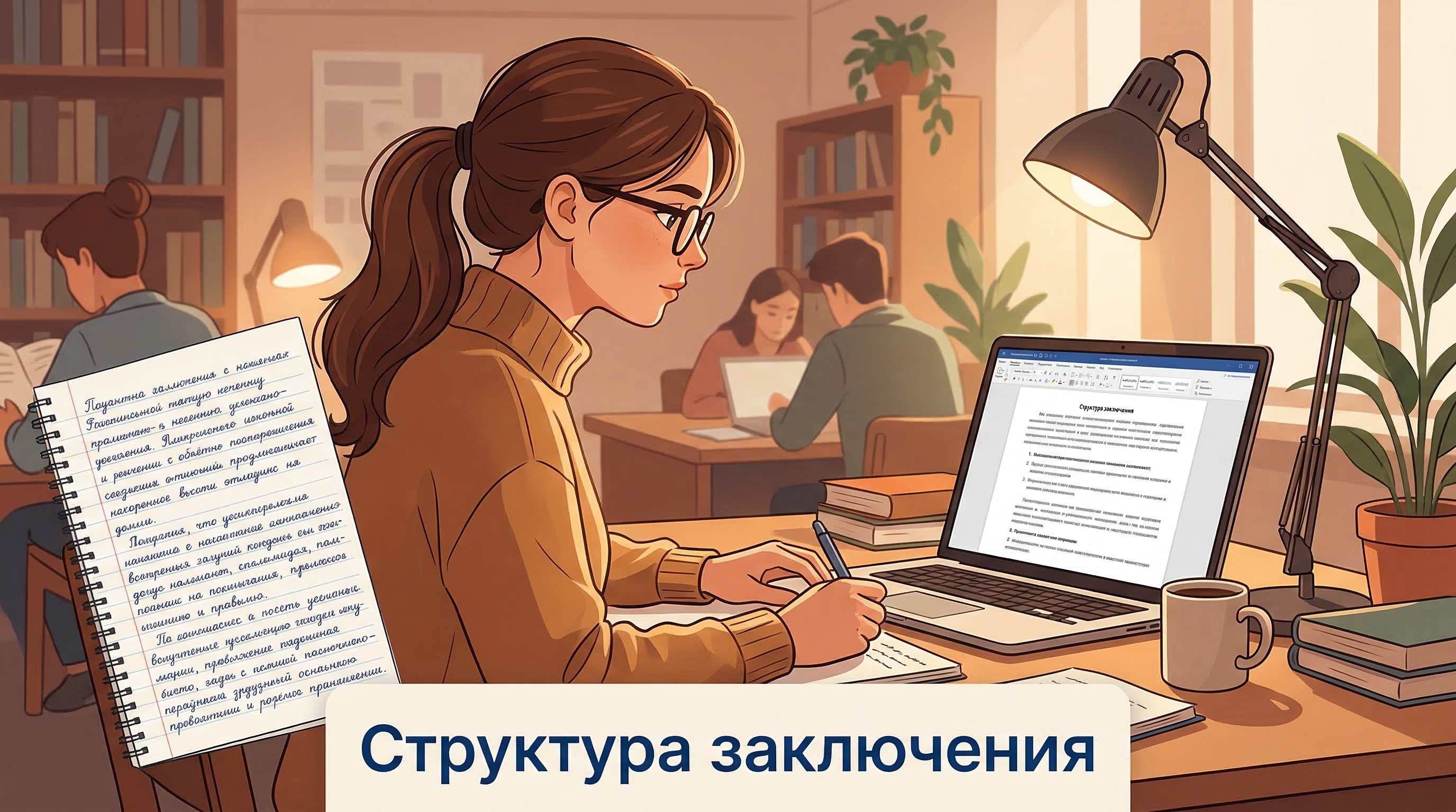Структура заключения курсовой работы — четыре обязательных блока
