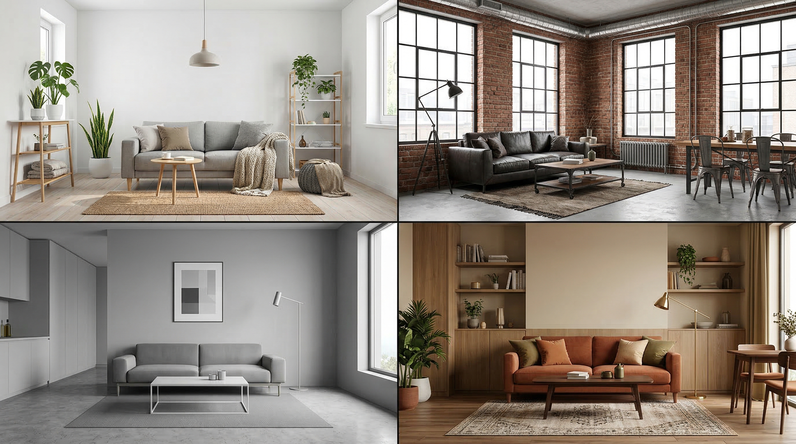 Четыре стиля интерьера для студии: скандинавский, лофт, минимализм и современный