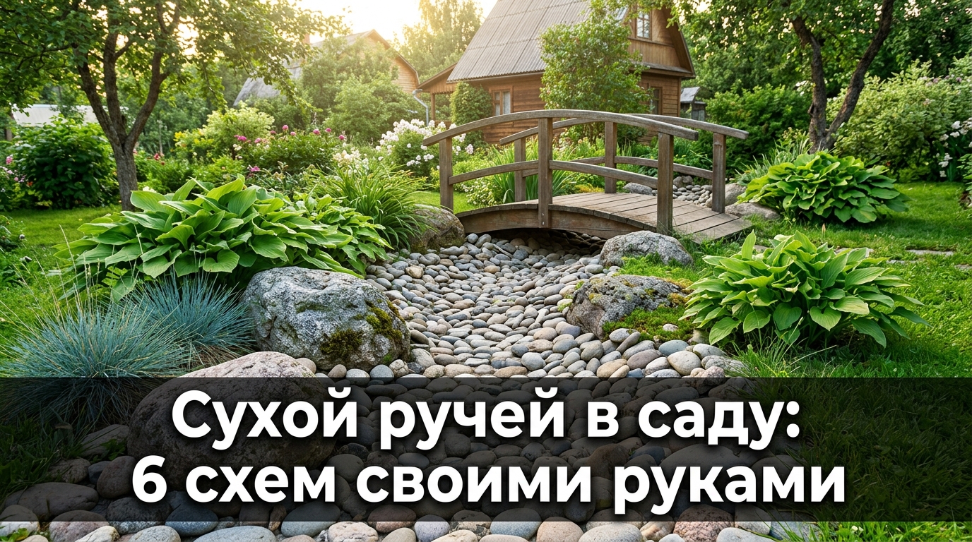 Сухой ручей в саду: 6 схем своими руками