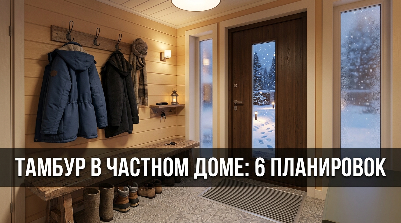 Тамбур в частном доме: 6 планировок