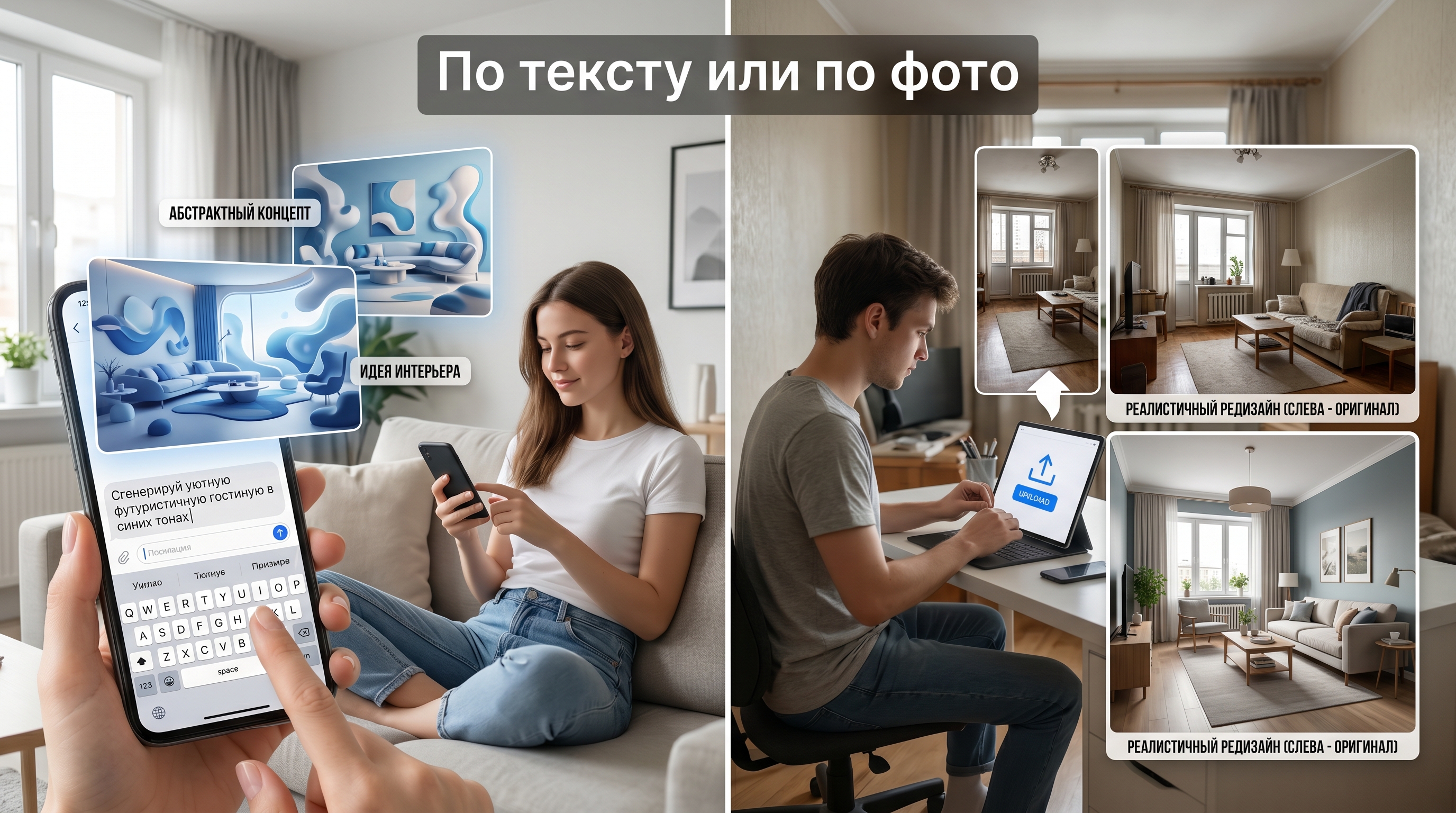 Разница между генерацией по тексту и дизайном по фото