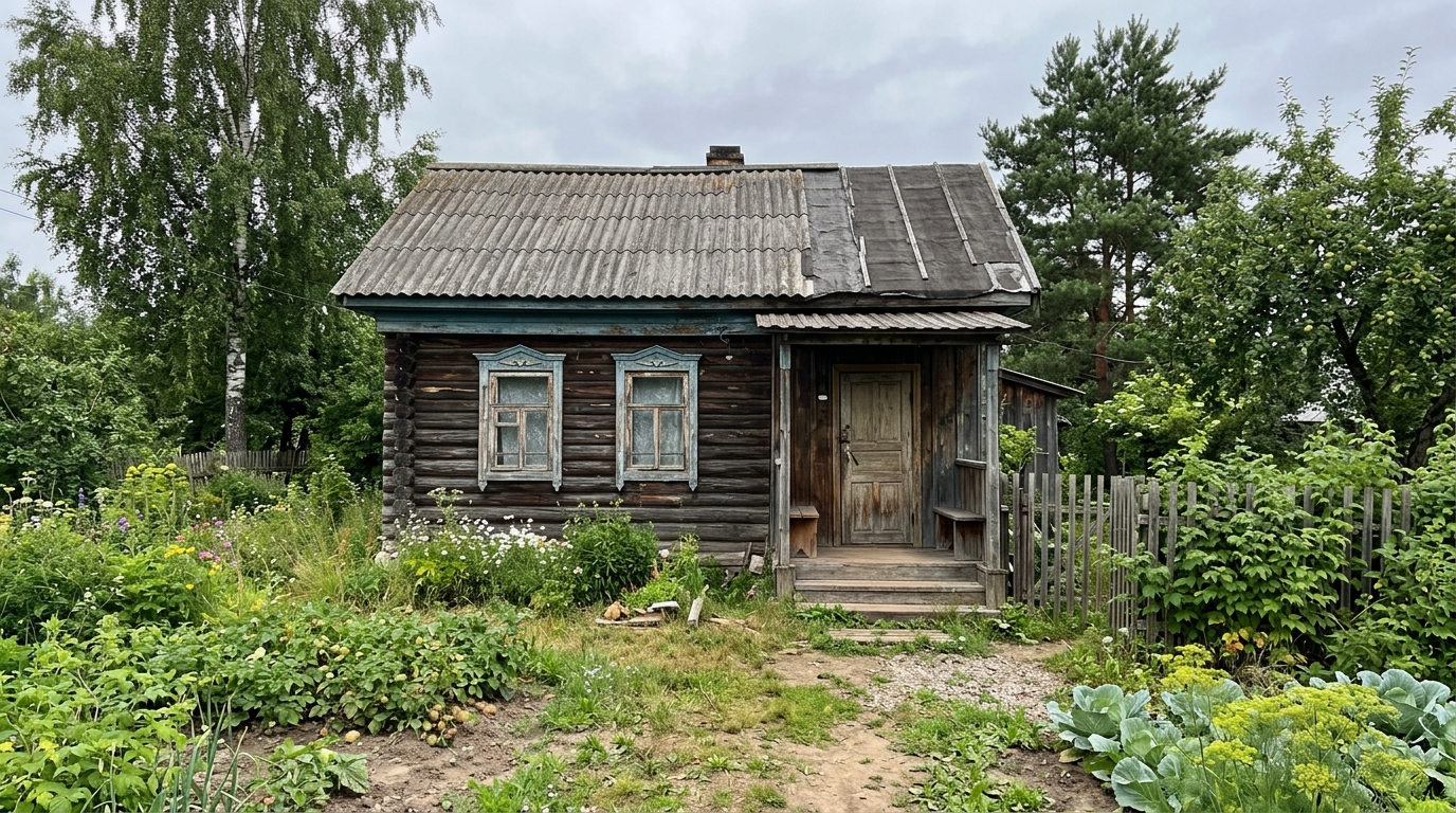 Фото дачного домика с того угла, где будет терраса