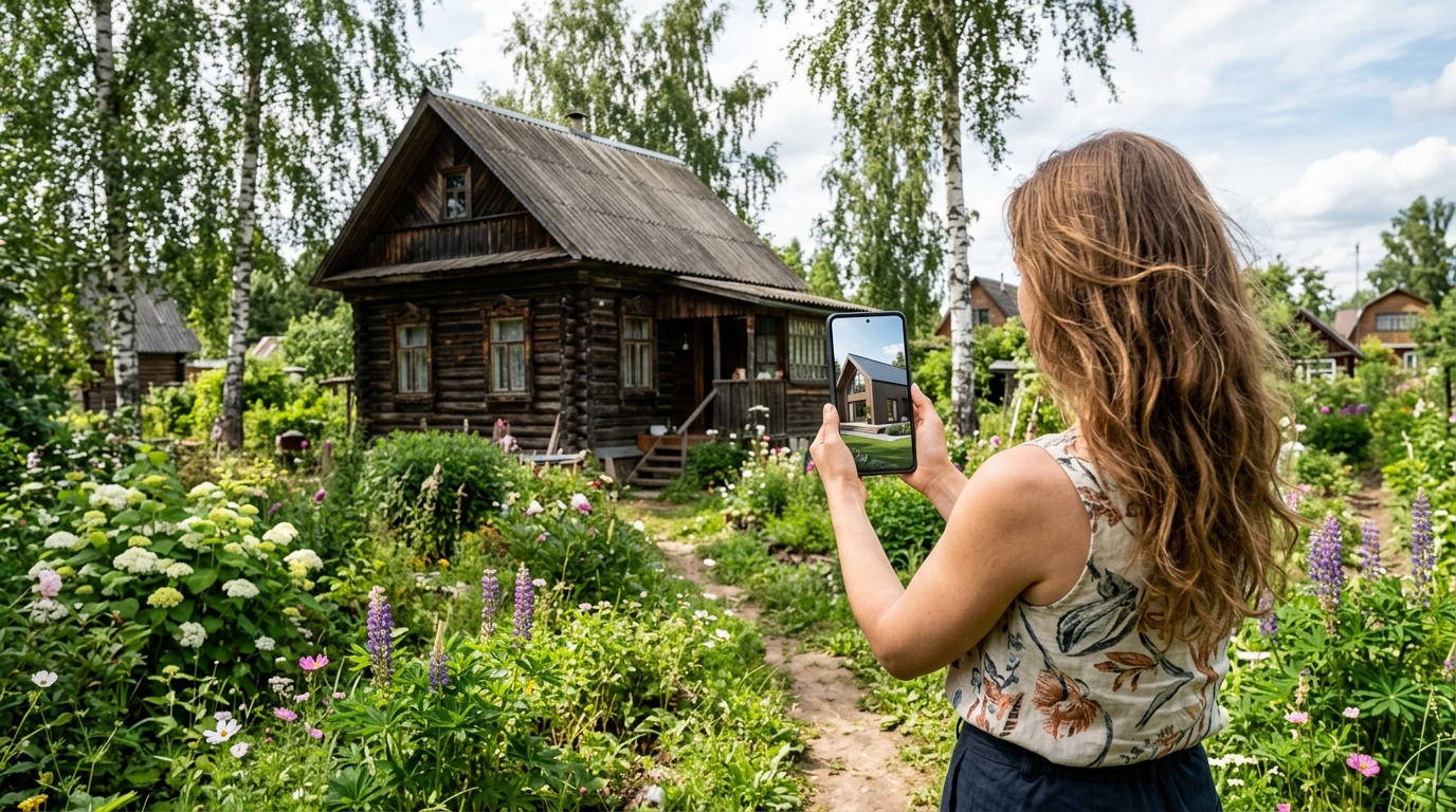 Принцип работы нейросети для фасада: фото дома превращается в готовую визуализацию