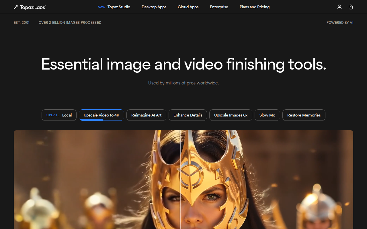Скриншот Topaz Photo AI — профессиональная программа для улучшения фото с 12 ИИ-инструментами