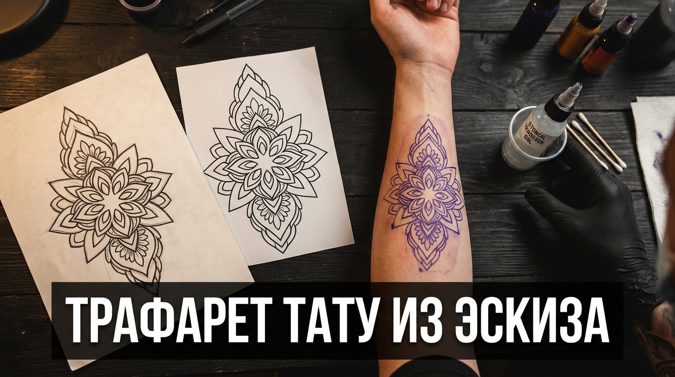 Как сделать трафарет для тату из эскиза