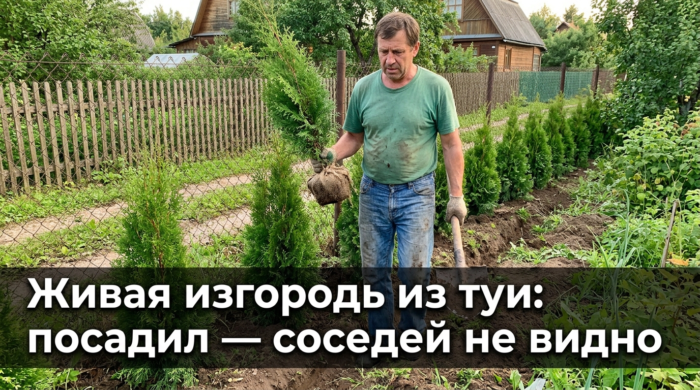 Живая изгородь из туи: посадил вдоль забора — соседей не видно