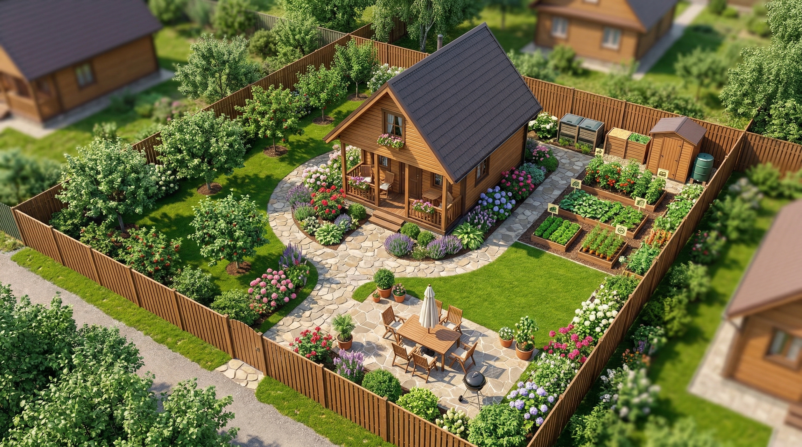 Компактный дачный участок 6 соток с грамотным зонированием