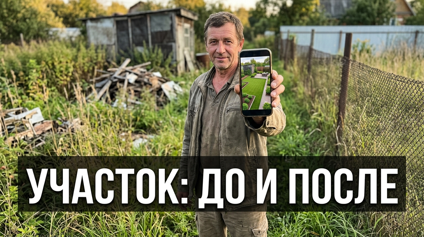Участок до и после: примерил преображение на фото, прежде чем браться