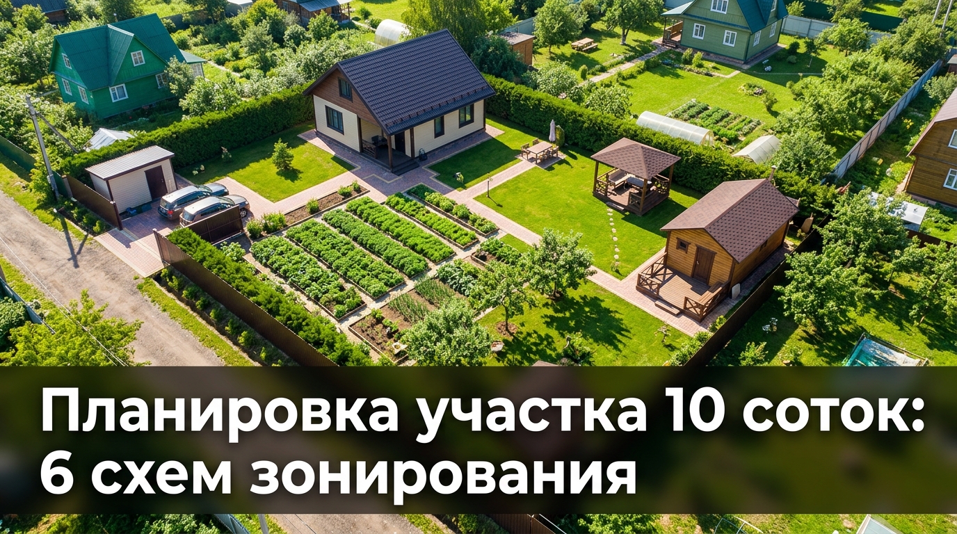 Планировка участка 10 соток: 6 схем зонирования