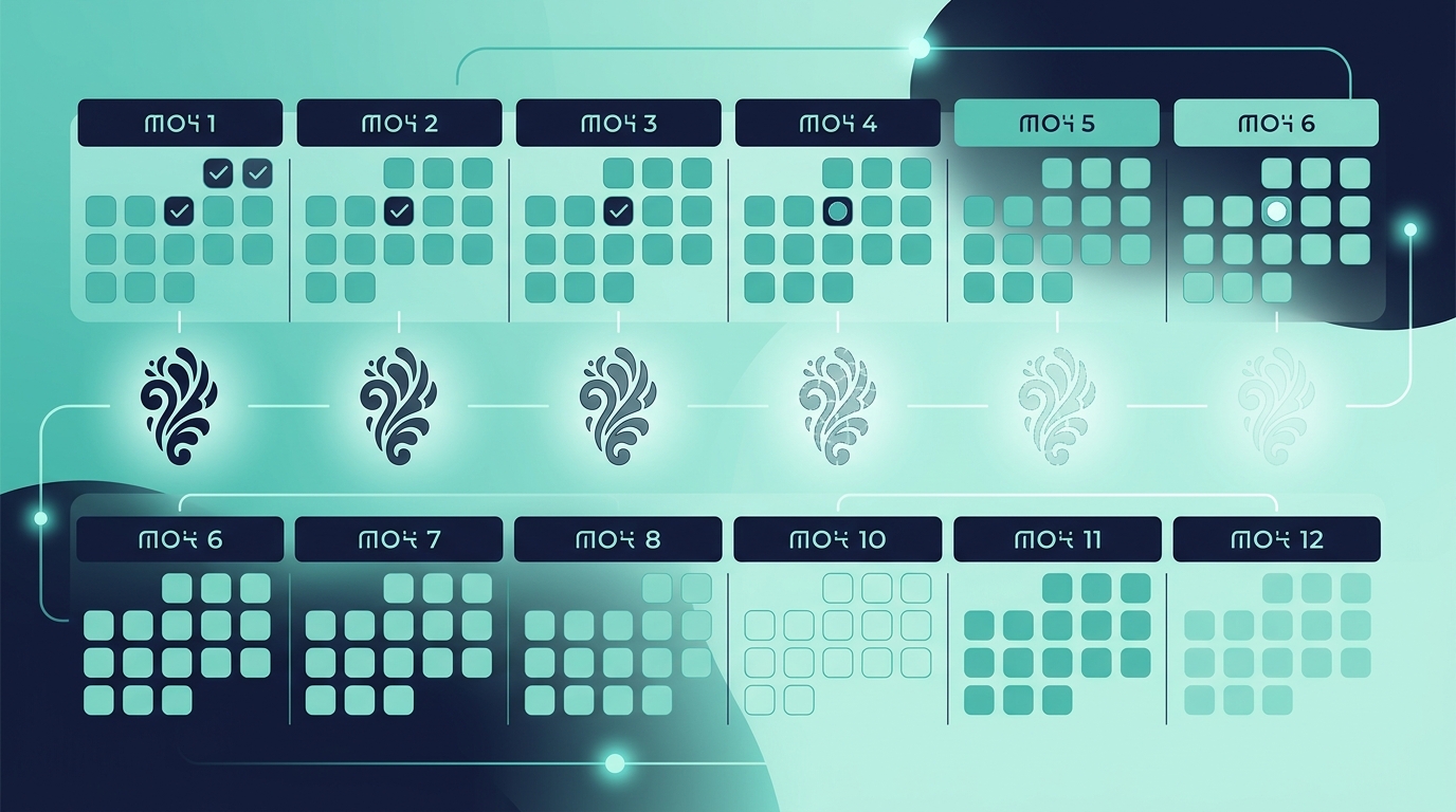 График сеансов удаления татуировки лазером — интервалы 6-8 недель