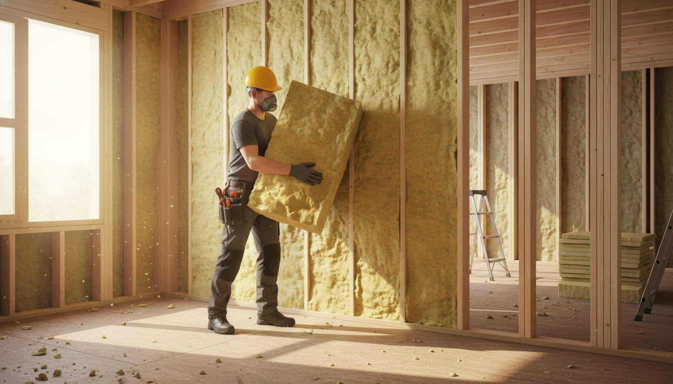 Утепление стен каркасного дома минеральной ватой