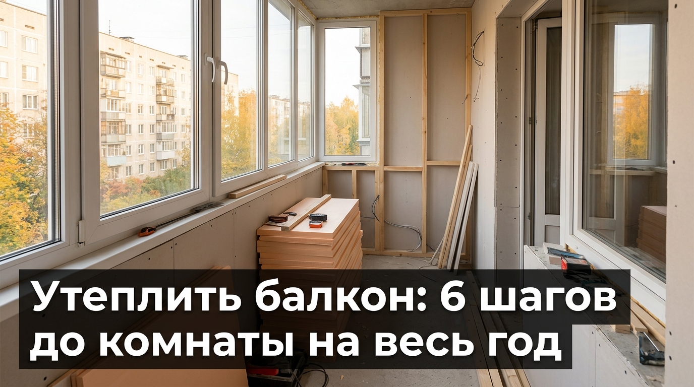 Утеплить балкон: 6 шагов до комнаты на весь год