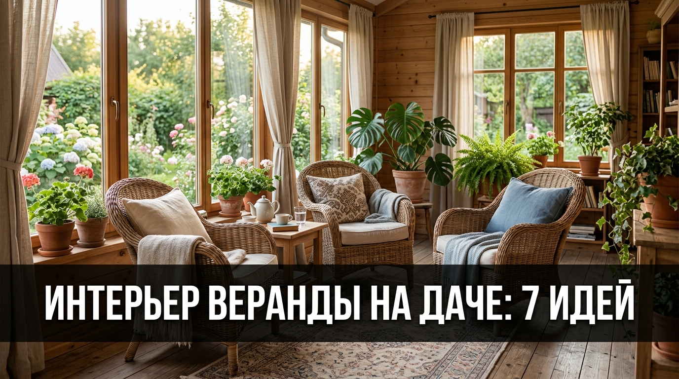 Интерьер веранды на даче: 7 идей для открытой и застеклённой