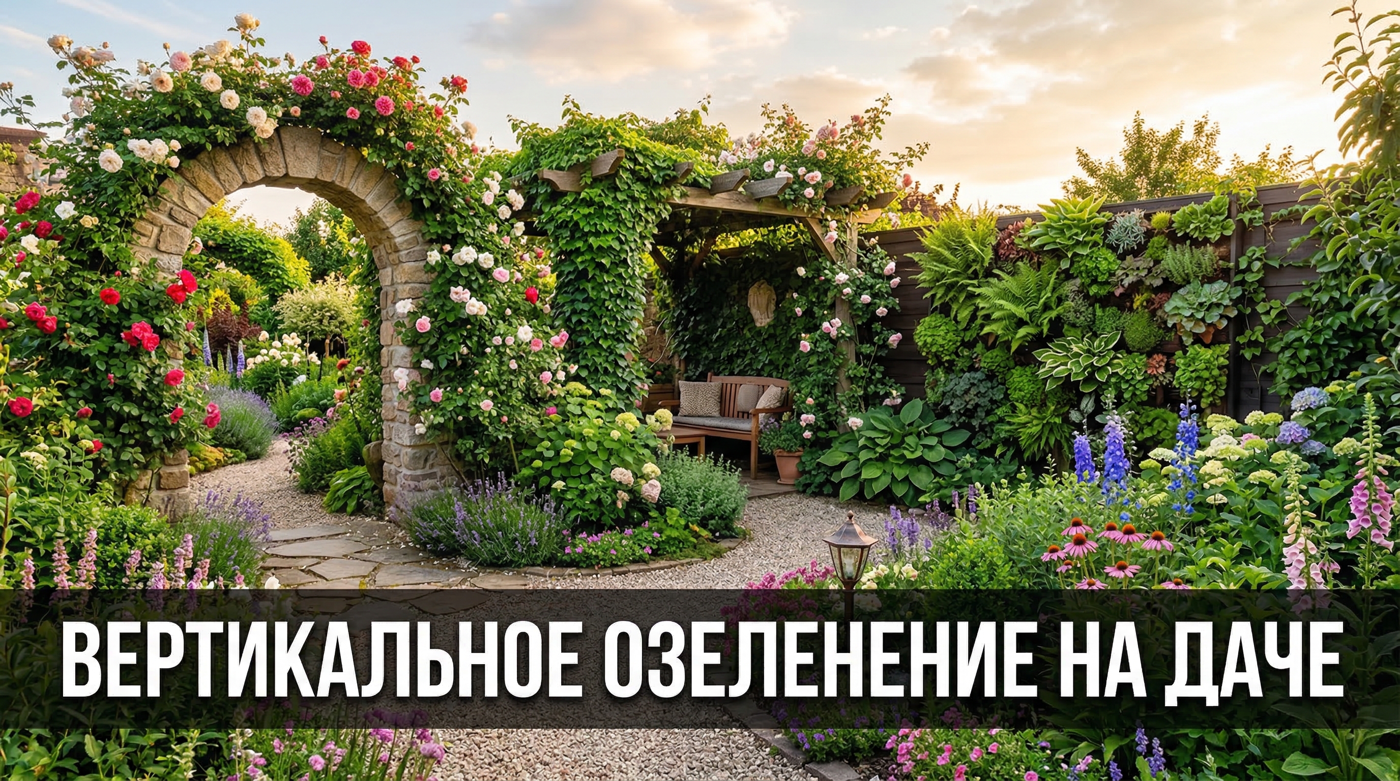 Вертикальное озеленение на даче — зелёные стены, арки и перголы из вьющихся растений