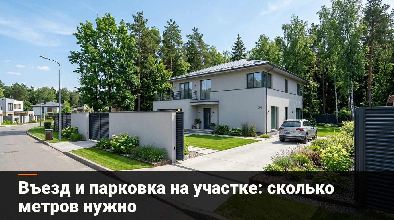 Въезд и парковка на участке: схемы и размеры